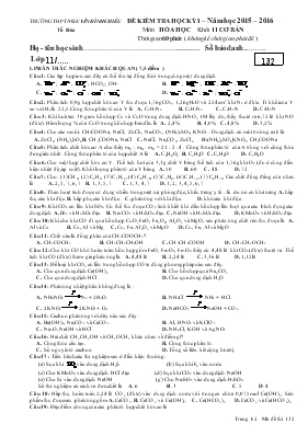 Đề 3 kiểm tra học kỳ I  Năm học 2015  2016 môn hóa học khối 11 cơ bản thời gian 60 phút